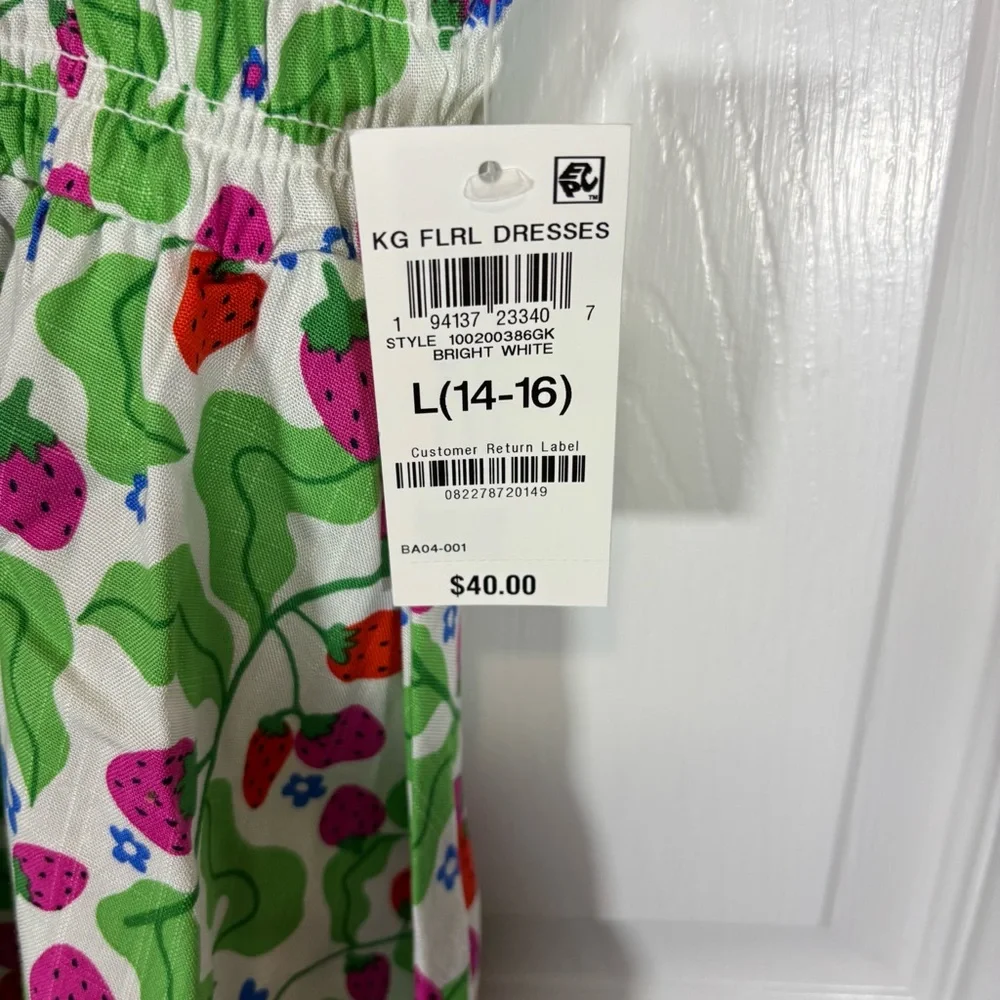 New Girls Dress Size XL 14 16 Fit And Flare Knee Length Strawberry MSRP $40